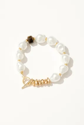 Tiger's Eye Statement Pearl Bracelet