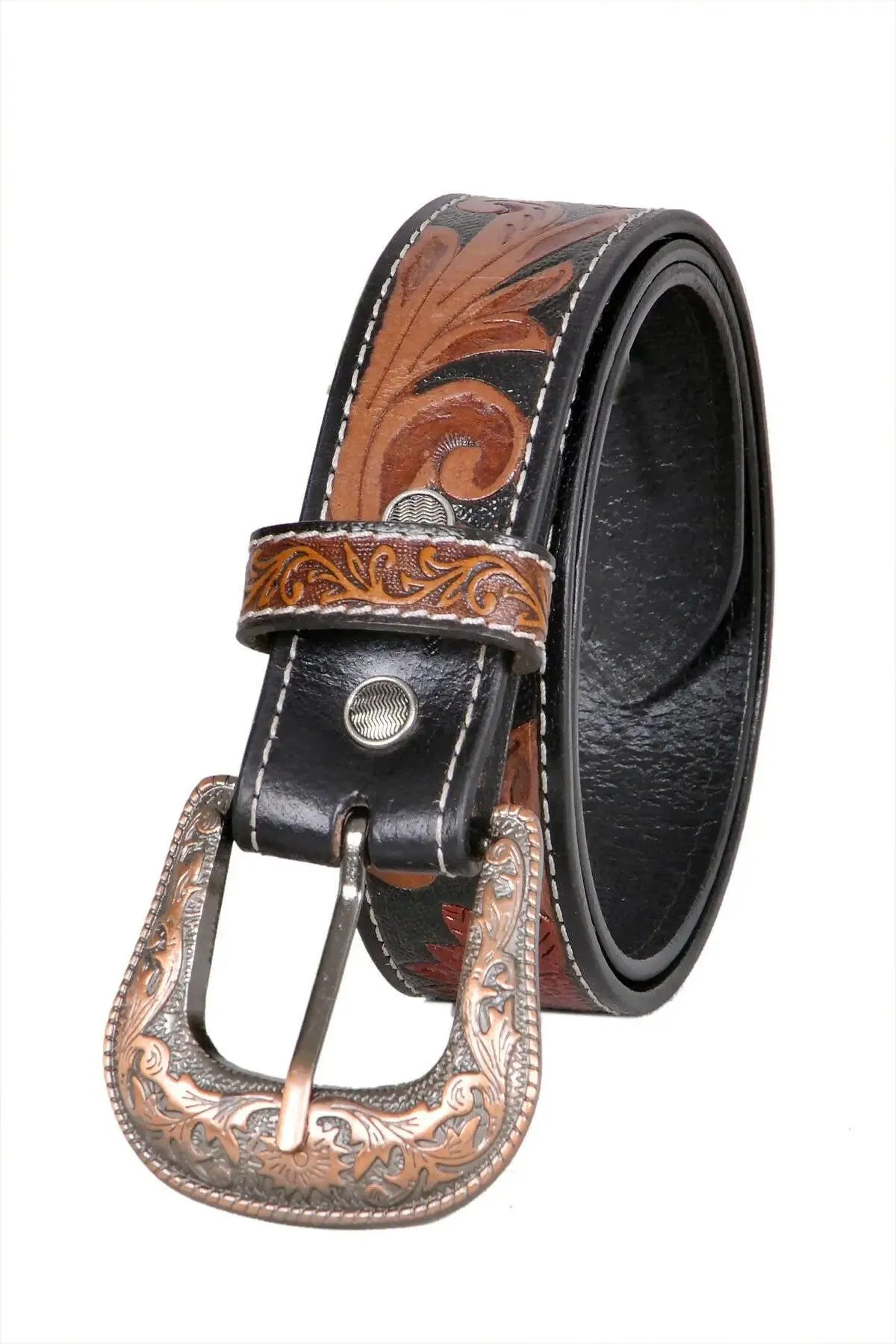 TLP MAHARAJA Leather Belt for Men Colour - Black / Brown (SKU BELT-10032)