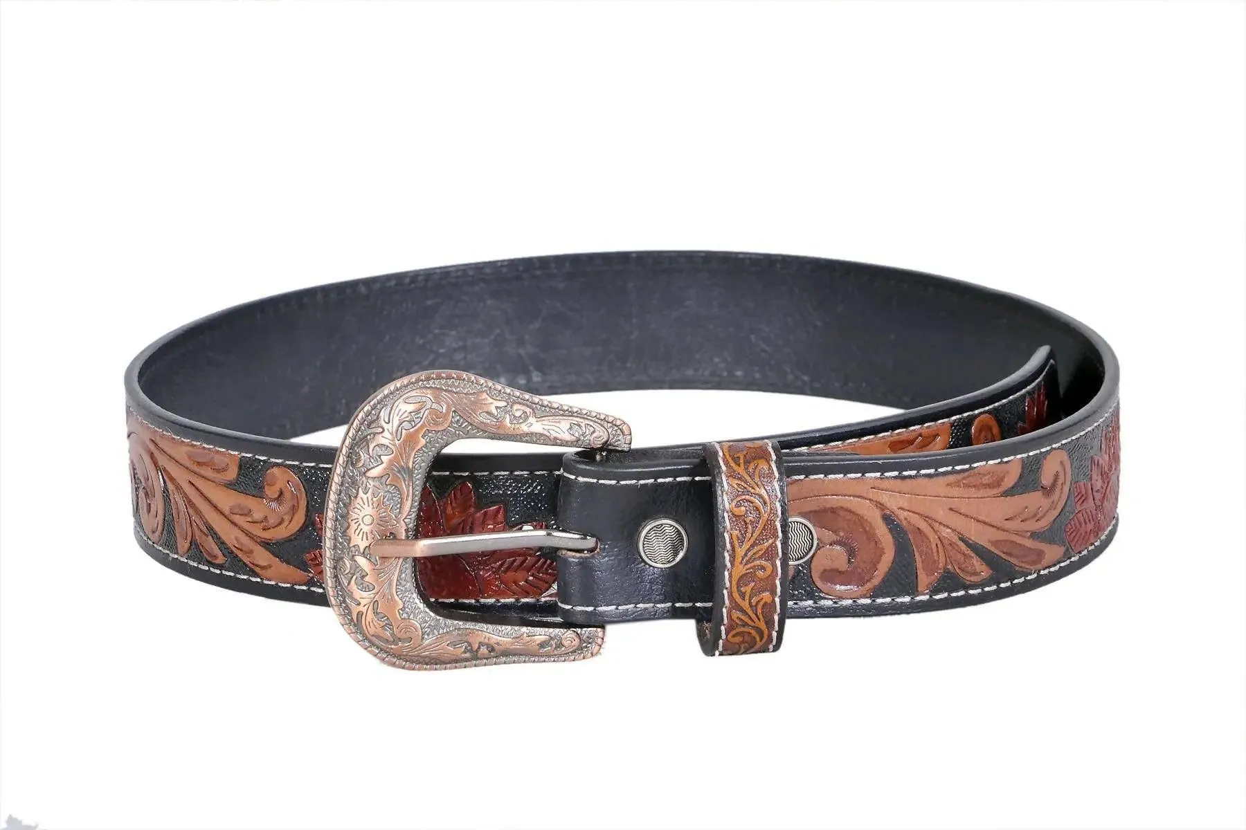 TLP MAHARAJA Leather Belt for Men Colour - Black / Brown (SKU BELT-10032)