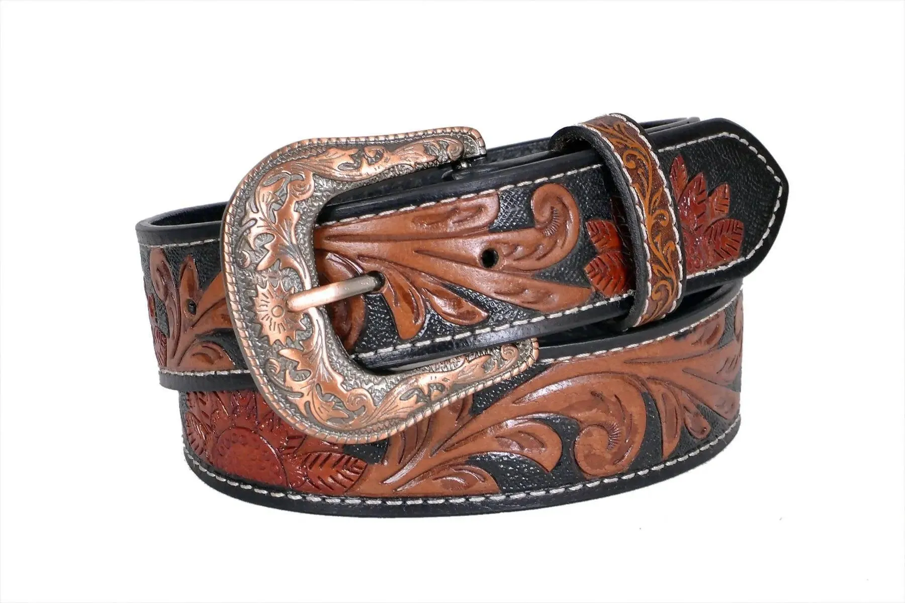 TLP MAHARAJA Leather Belt for Men Colour - Black / Brown (SKU BELT-10032)