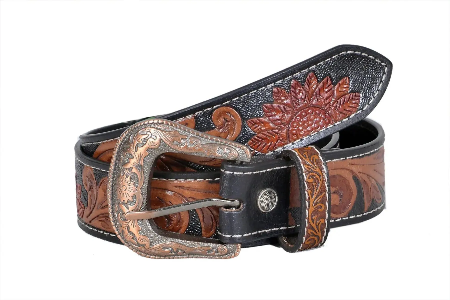 TLP MAHARAJA Leather Belt for Men Colour - Black / Brown (SKU BELT-10032)