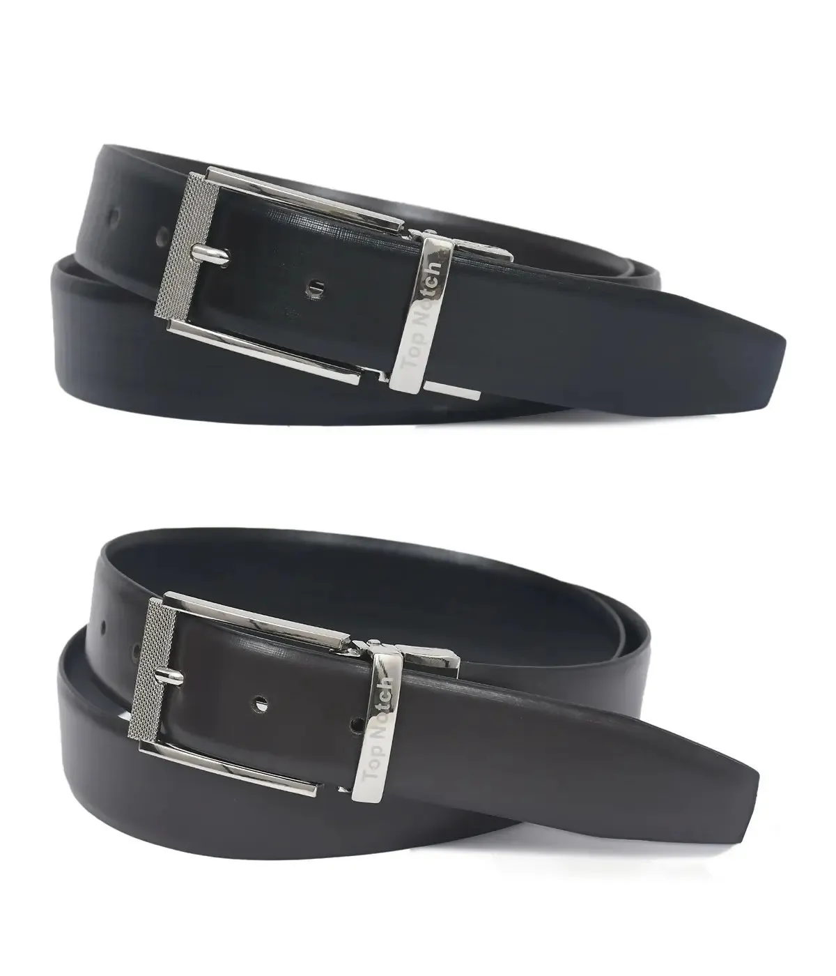 Top Notch Leather Belt for Men Colour - Black / Brown Reversible Italian Belt (SKU TP0064)