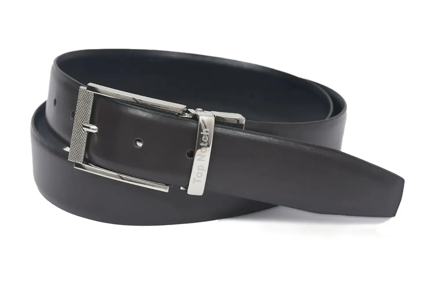 Top Notch Leather Belt for Men Colour - Black / Brown Reversible Italian Belt (SKU TP0064)