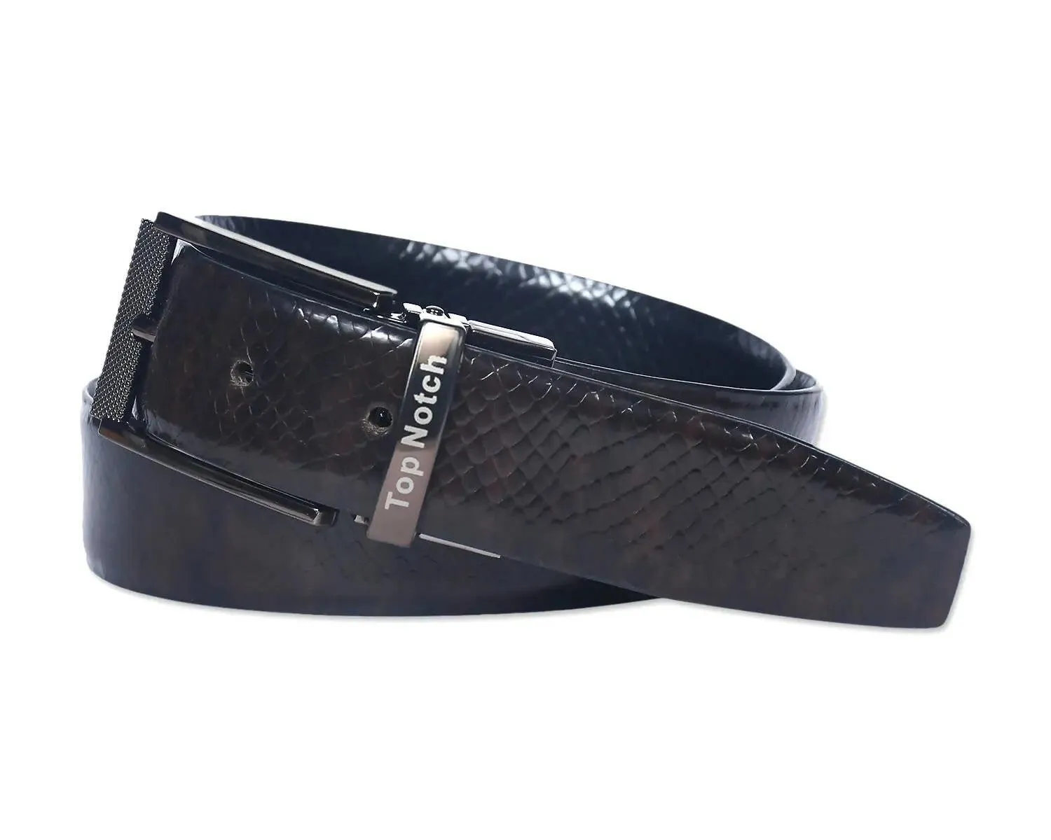 Top Notch Leather Belt for Men Colour - Black / Dark Brown Reversible Italian Belt (SKU TP0024)