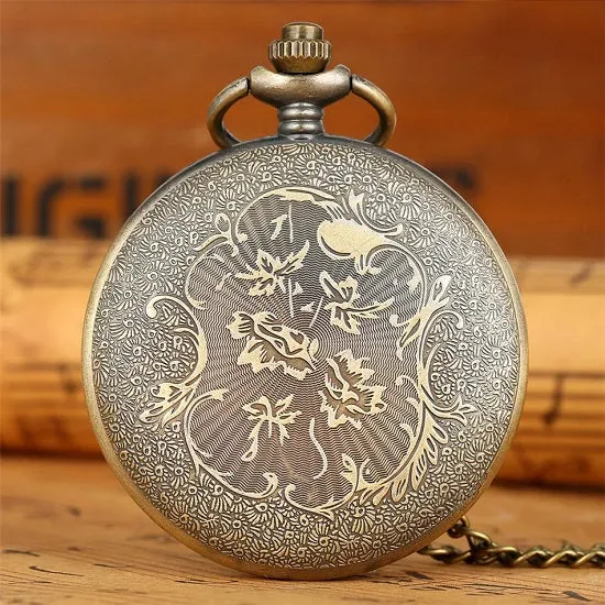 United States Veteran Bronze Necklace Quartz Movement Pocket Watch