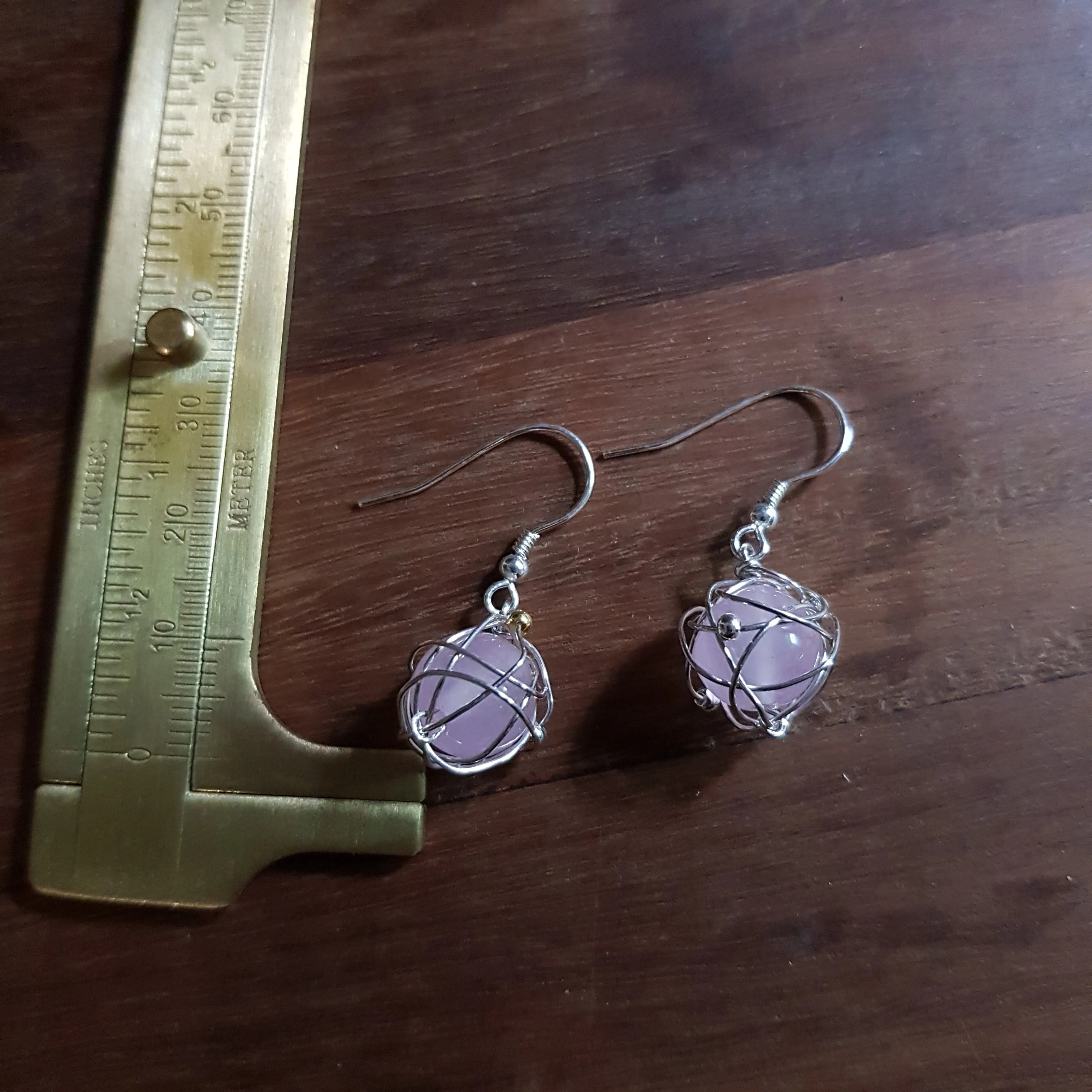 Universe Earrings- Rose quartz