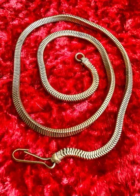 Vintage Albert Chain in a Brassy Gold Metal Snake Chain