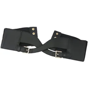 Waist Buckle Belt with Press Button Closure