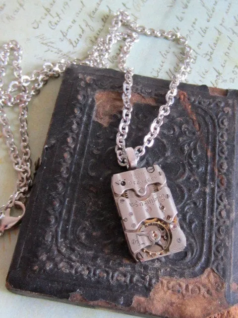 Watch part necklace - Bullet Proof - Steampunk Necklace - Repurposed Art