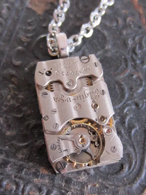 Watch part necklace - Bullet Proof - Steampunk Necklace - Repurposed Art