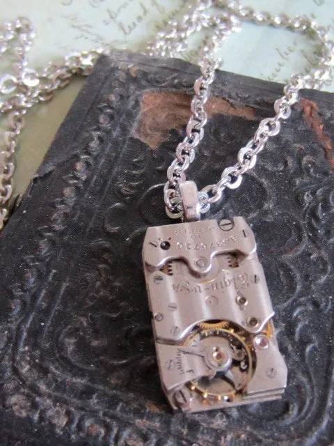 Watch part necklace - Bullet Proof - Steampunk Necklace - Repurposed Art