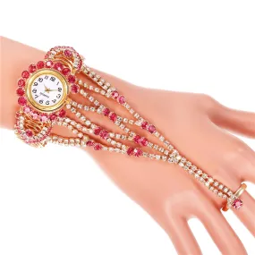 Watch Trend Women's Diamond Claw Chain Ring Set Watch One Piece