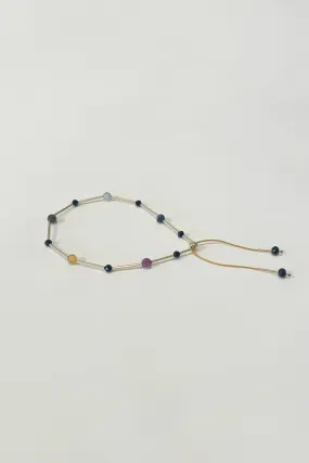 Watermelon Tourmaline and Pearl Gold-Filled Adjustable Bracelet