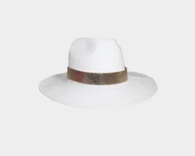 White Panama Style Sun Hat - The Star Power