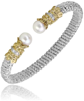 White Pearl and Diamond Bracelet