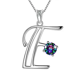 Women Initial E Letter Pendant Necklace Girl Name Jewelry Gift 925 Sterling Silver