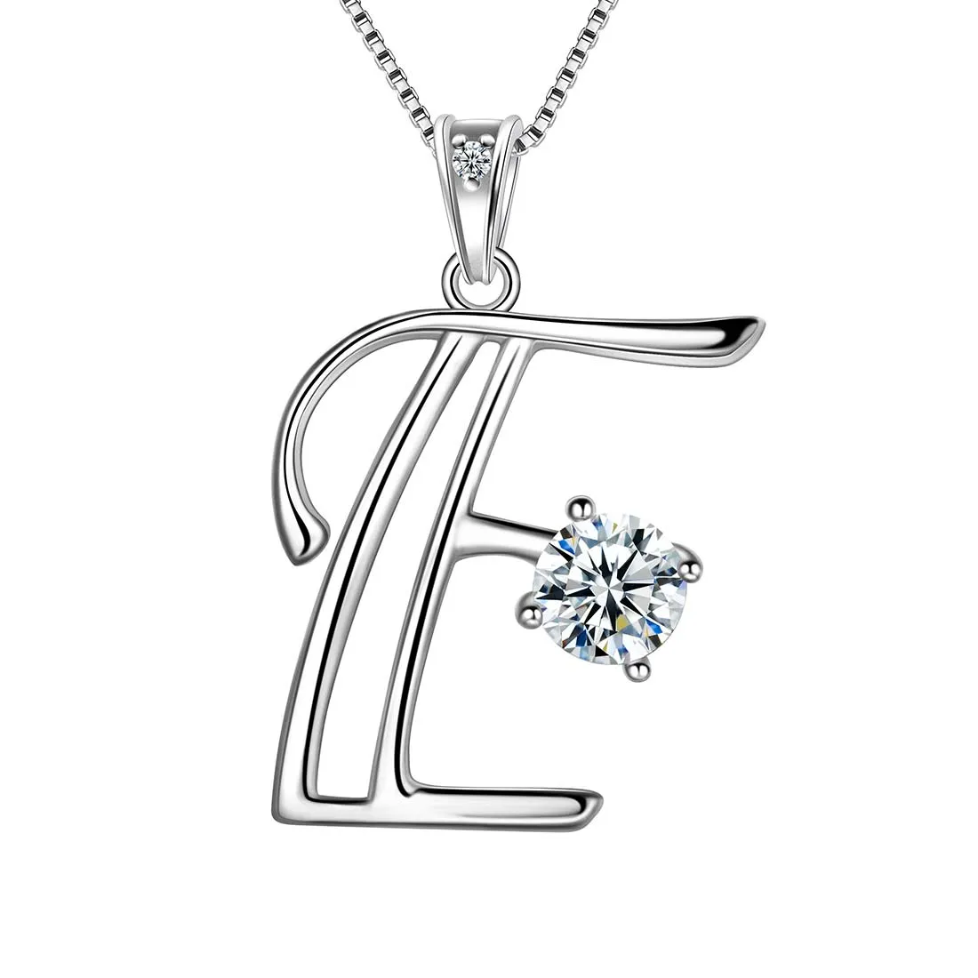 Women Initial E Letter Pendant Necklace Girl Name Jewelry Gift 925 Sterling Silver