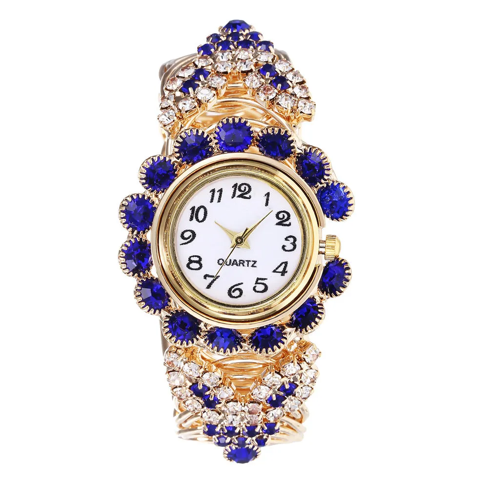 Women's Diamond Claw Chain Colorful Watch Korean Fashion Student Bracelet Watch