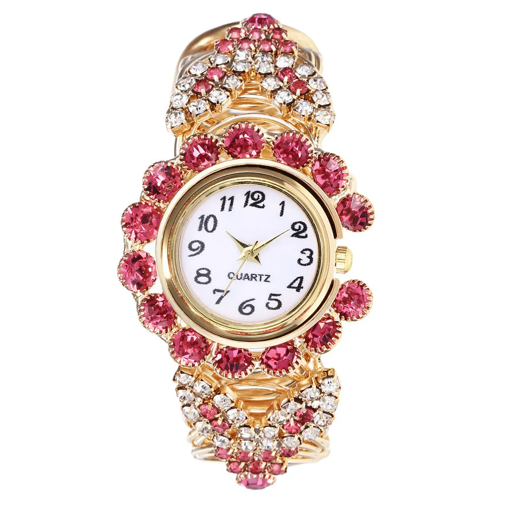 Women's Diamond Claw Chain Colorful Watch Korean Fashion Student Bracelet Watch