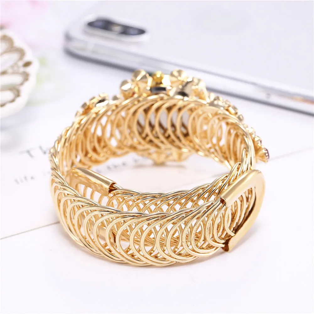 Women's Diamond Claw Chain Colorful Watch Korean Fashion Student Bracelet Watch