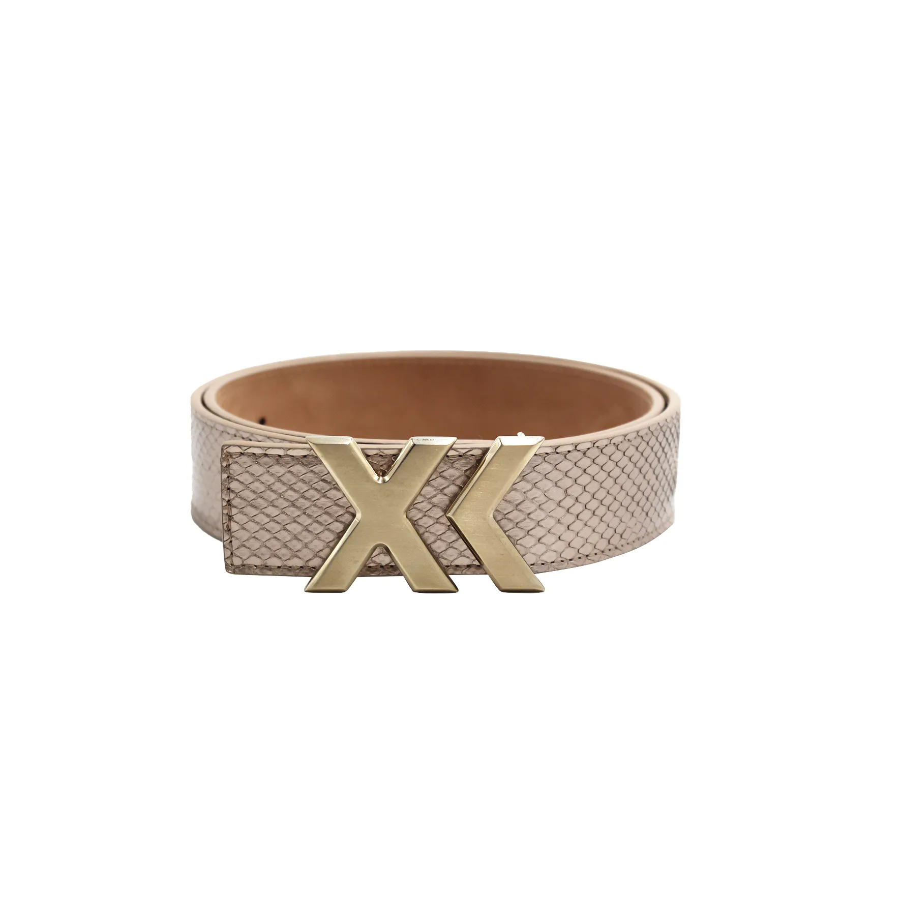 XK Belt in Metallic Rose Gold Python 35mm