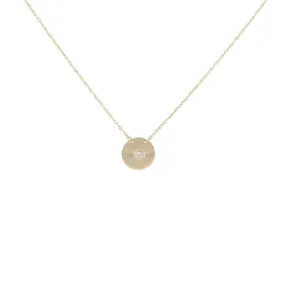 Yellow Gold Diamond Disk Necklace